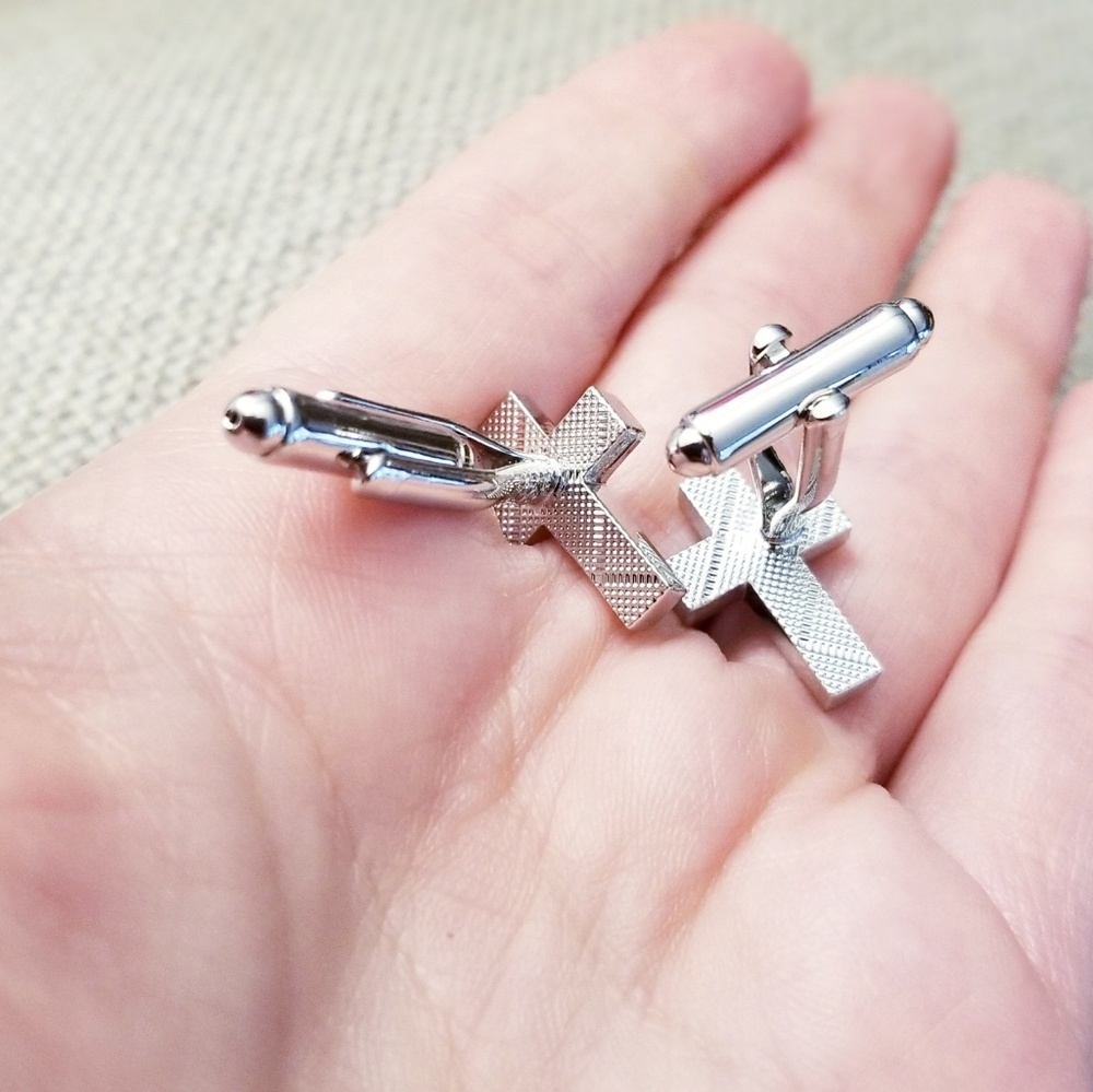 Stainless Steel Cross Cufflinks High Quality - Picture 4 of 5
